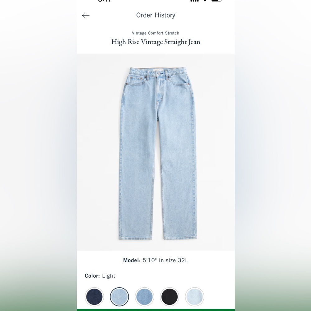 Abercrombie High Rise Vintage Straight Jean